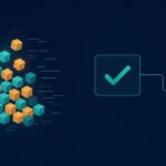 Ilustração: pilha de tokens à esquerda e um PR aprovado ligado ao usuário à direita, simbolizando medir resultado em vez de volume